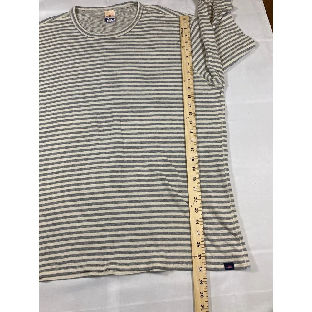 FAHERTY Reversible‎ Striped Long Sleeve Shirt XXL Gray White Cotton Modal